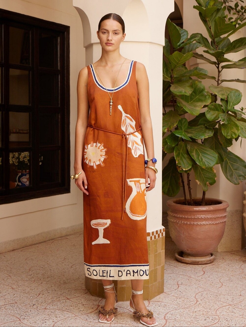 New Alemais Soleil D'amour Silk Midi Dress Size 8US/12AUS